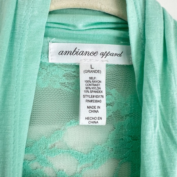 Ambiance Apparel Mint Green Cardigan - Picture 3 of 5
